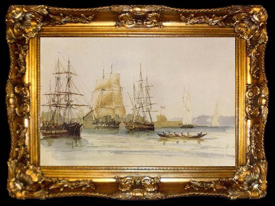 framed  Stanley, Owen Leaving Sydney Harbour for Bass Strait, ta009-2